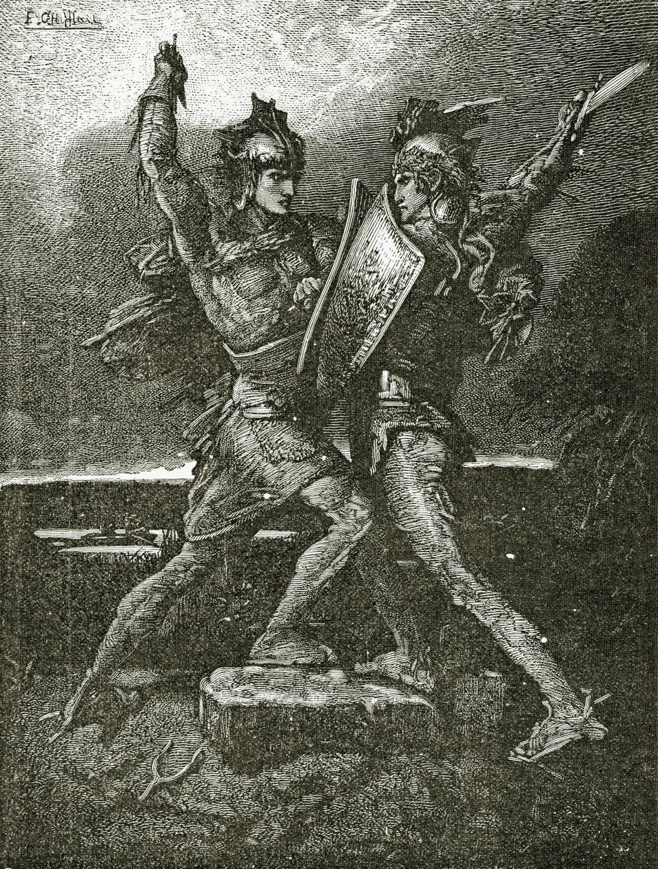 Die Hochzeit von Roland, 19. Jahrhundert von Francois Nicolas Chifflart