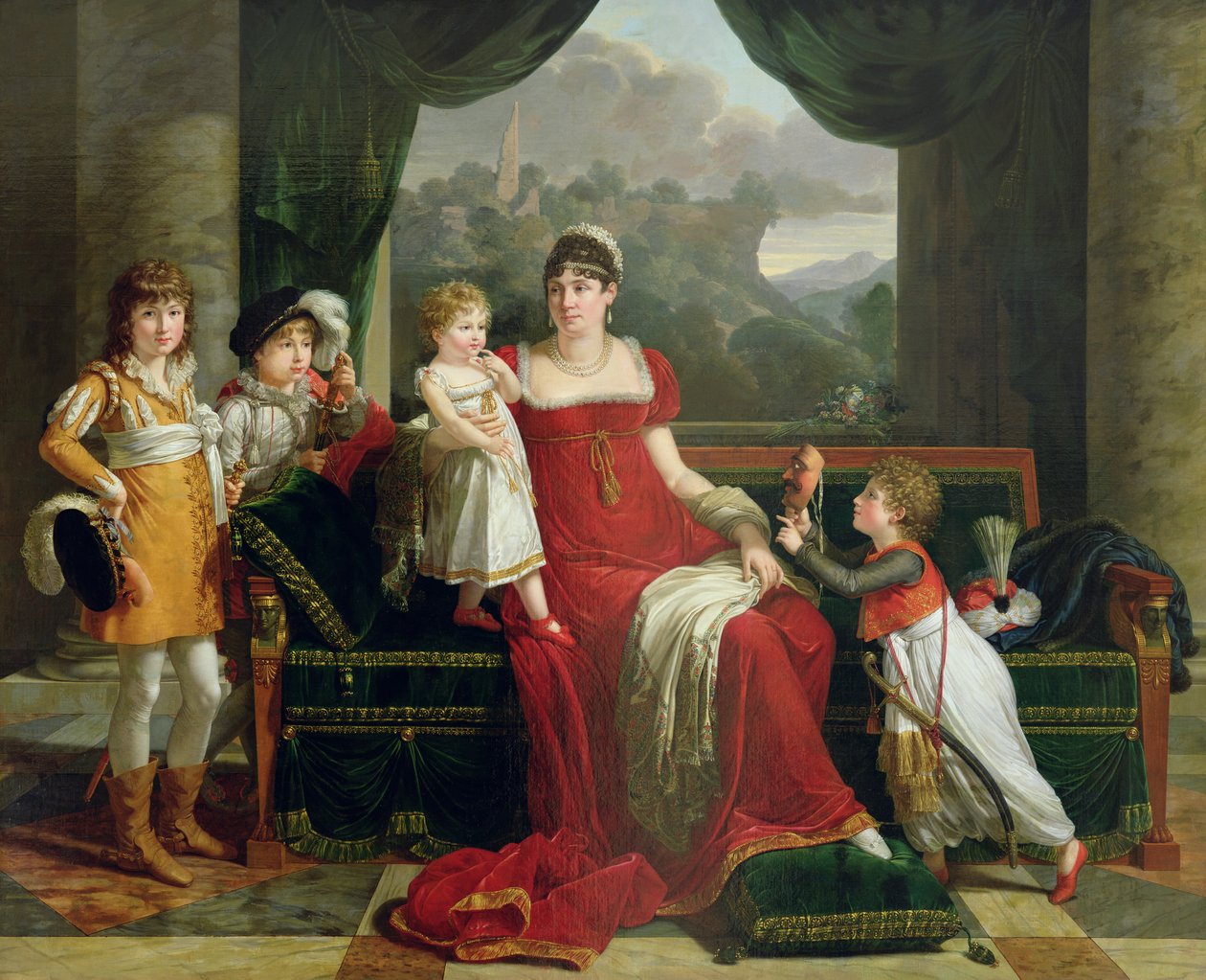 Die Herzogin von Feltre und ihre Kinder, 1810 von Francois-Xavier Fabre