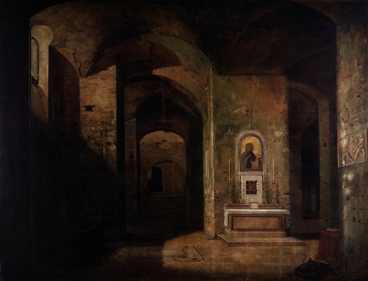 Die Krypta der Basilika San Martino ai Monti in Rom von Francois-Marius Granet