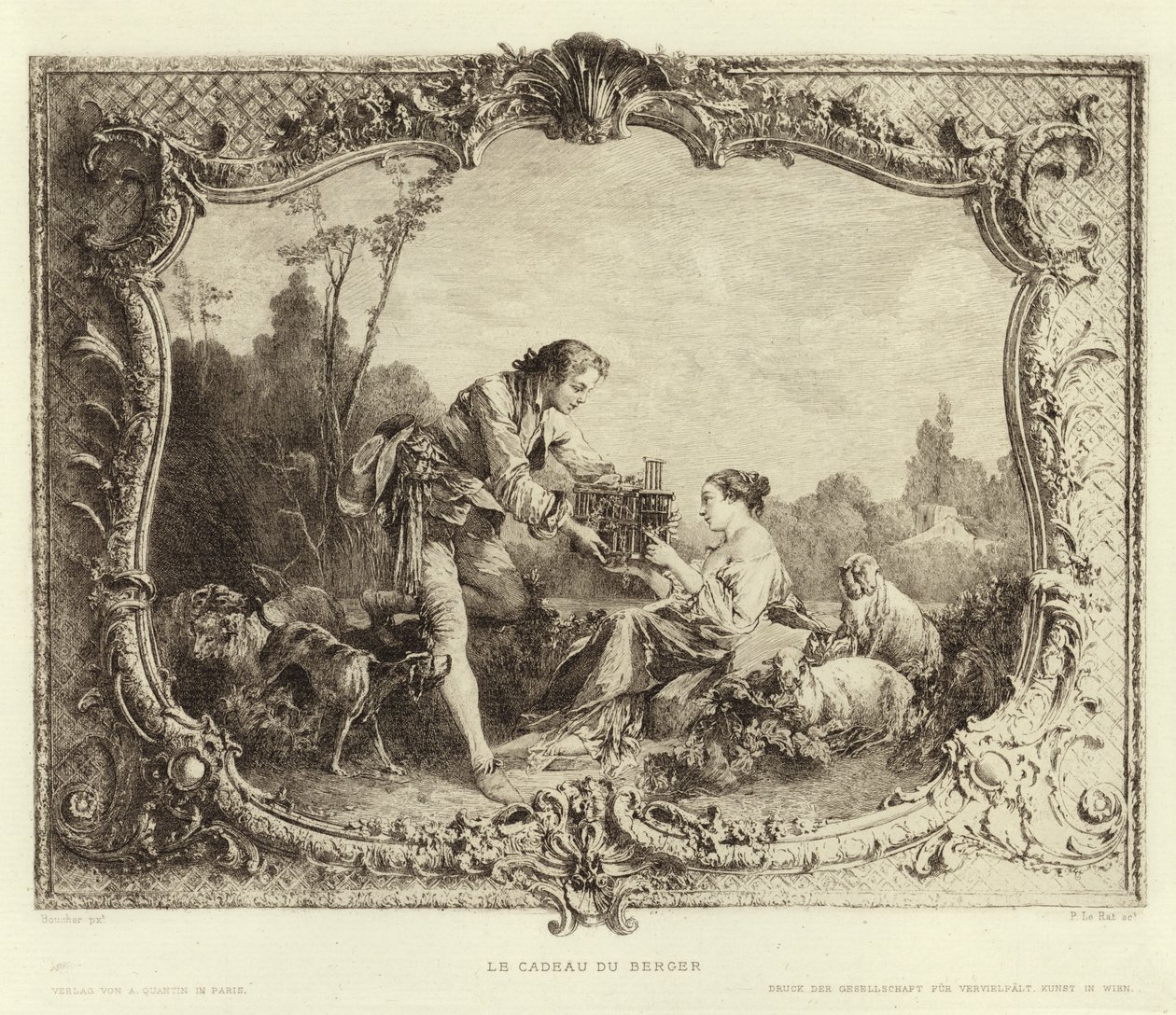 Das Geschenk des Hirten von Francois (after) Boucher