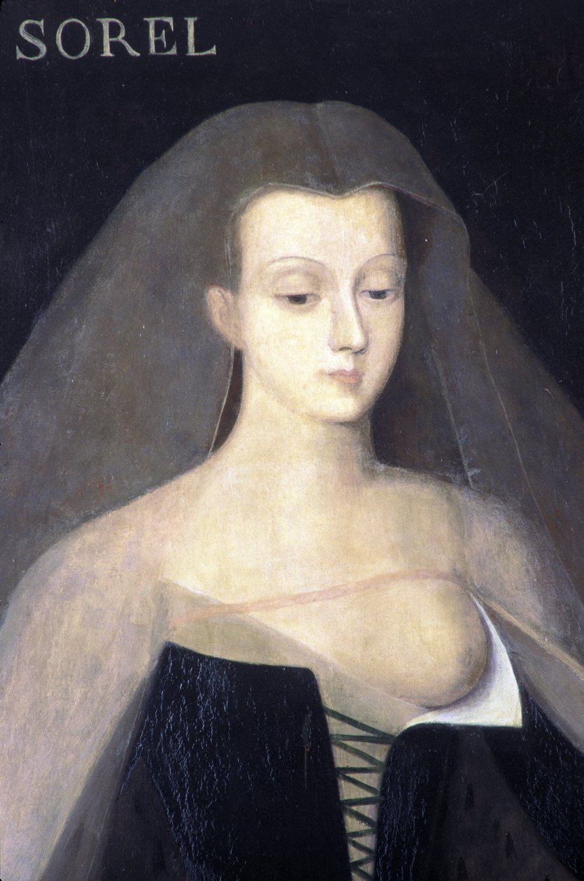 Porträt von Agnes Sorel (Gemälde) von Francois (after) Clouet