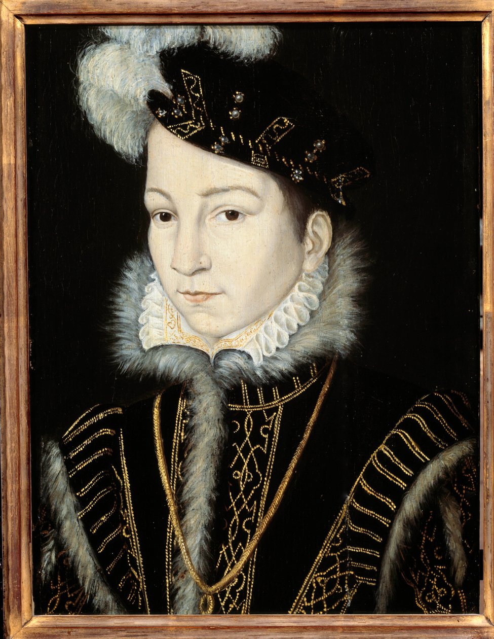 Porträt von Karl IX., König von Frankreich (1550 - 1574) von Francois (workshop of) Clouet