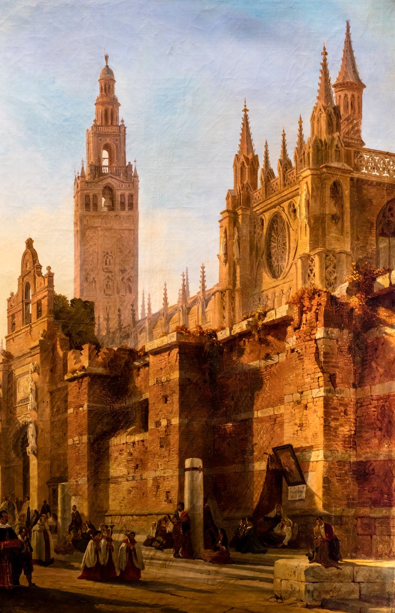 Fronleichnamsprozession vor der Kathedrale von Sevilla von Francois Antoine Bossuet