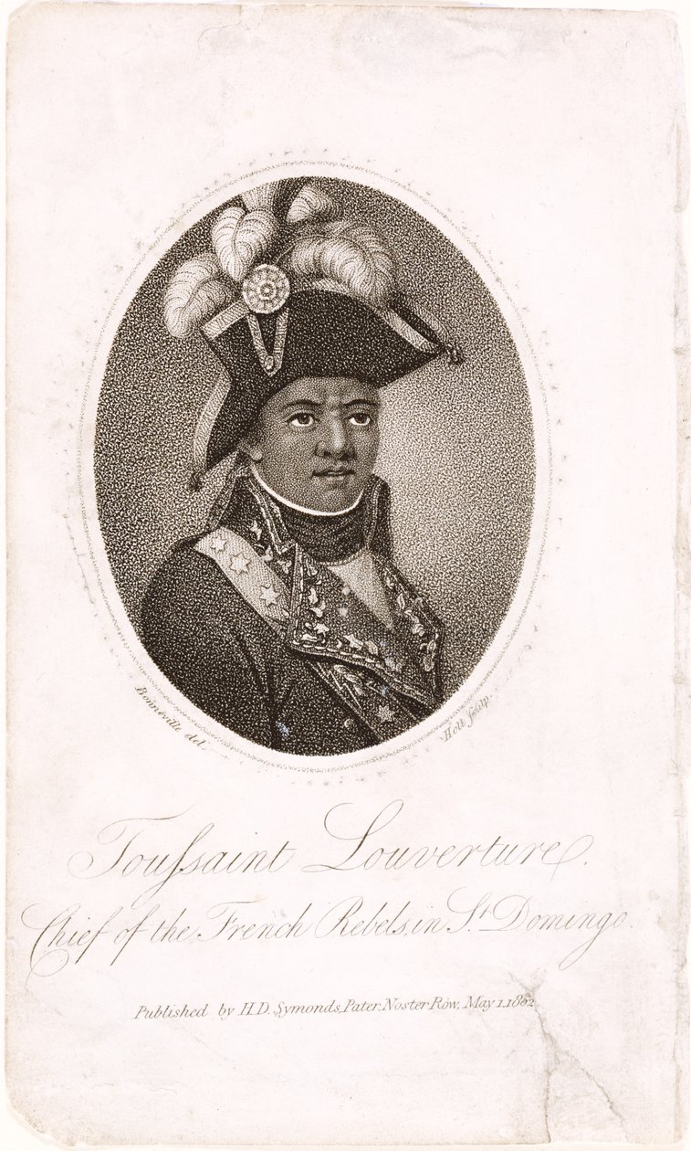 Toussaint Louverture (ca. 1743-1803) Anführer der französischen Rebellen in St. Domingo, graviert von Holl, veröffentlicht von H.D. Symonds, 1802 von Francois Bonneville