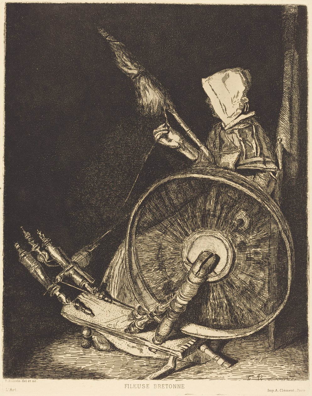 Bretonische Spinnerin von François Bonvin