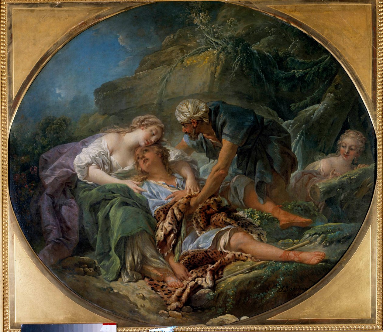 Amintas kehrt in Sylvies Armen ins Leben zurück von François Boucher