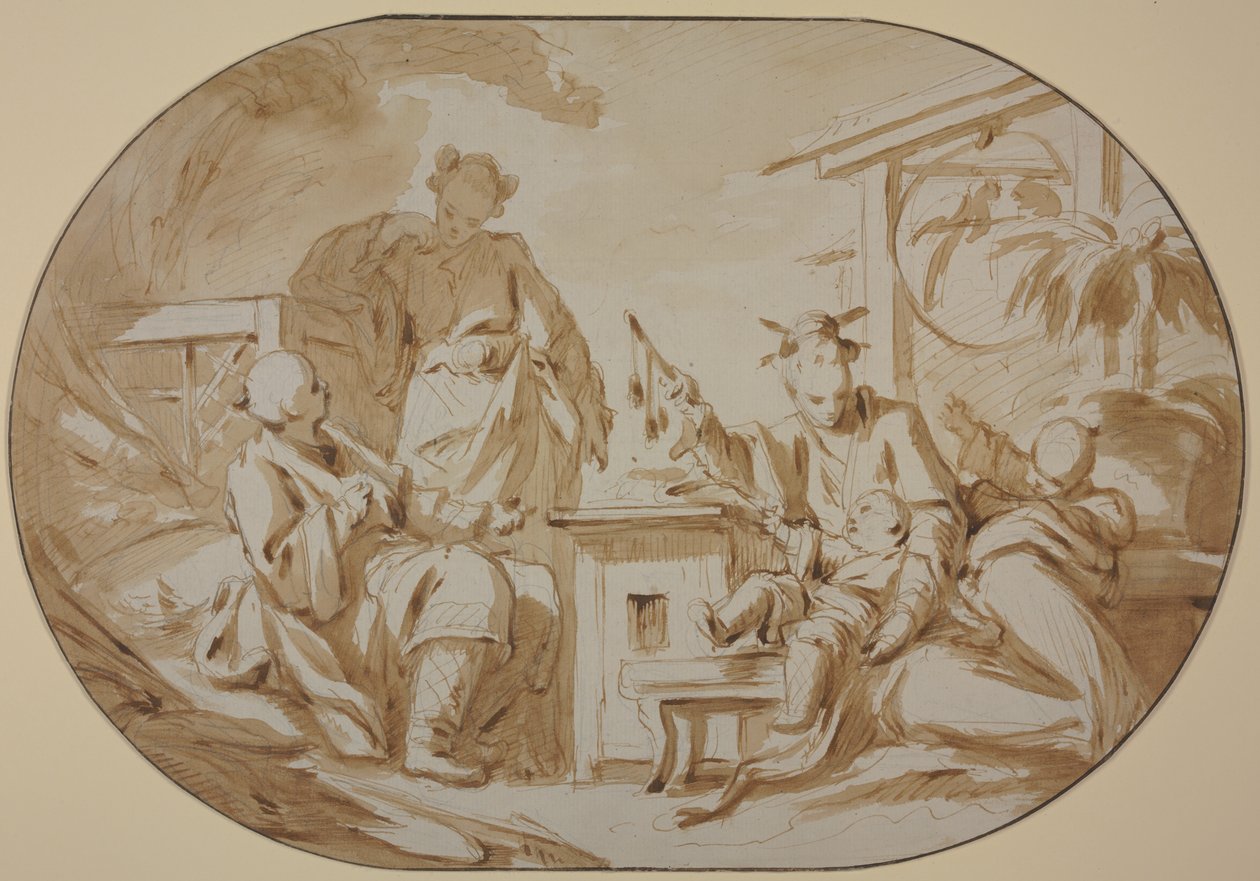 Chinesische Familienszene von François Boucher