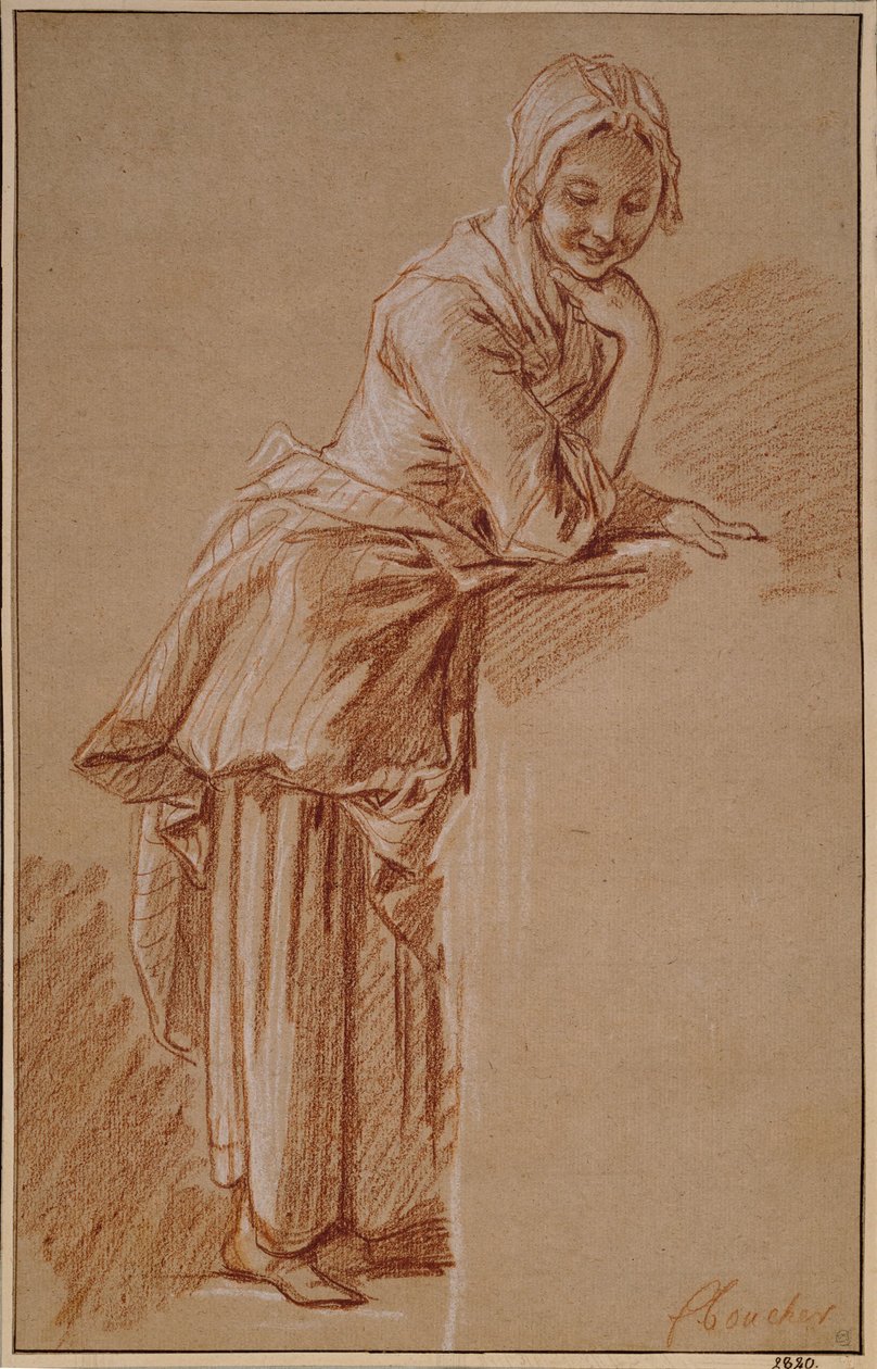 Stehendes Bauernmädchen von François Boucher