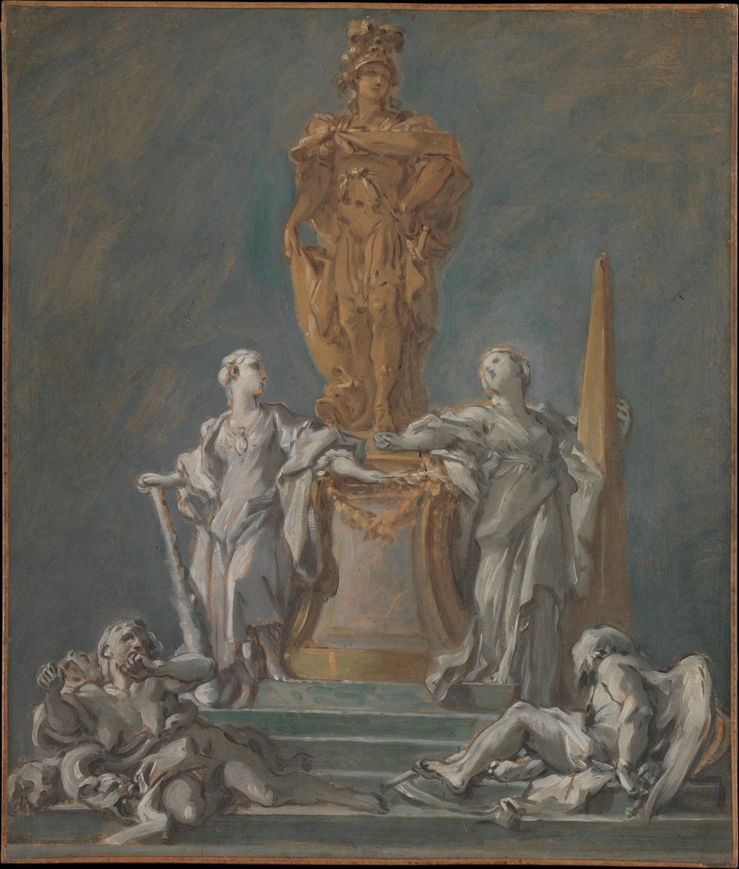 Studie für ein Denkmal einer fürstlichen Figur von François Boucher