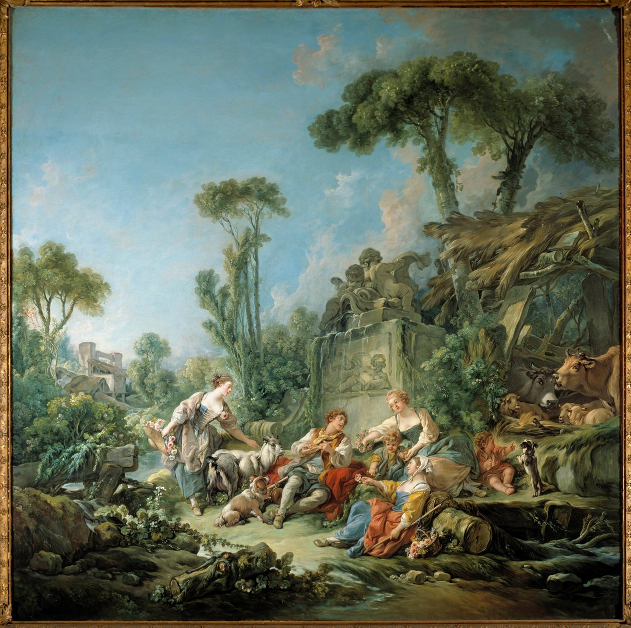 Das Idyll der bukolischen Szene Schäfer. Gemälde von Francois Boucher (1703-1770) 1768. New York. Metropolitan Museum von François Boucher