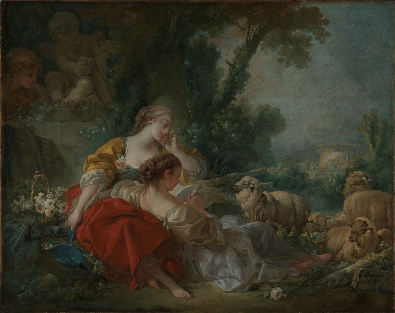 Zwei Schäferinnen von François Boucher
