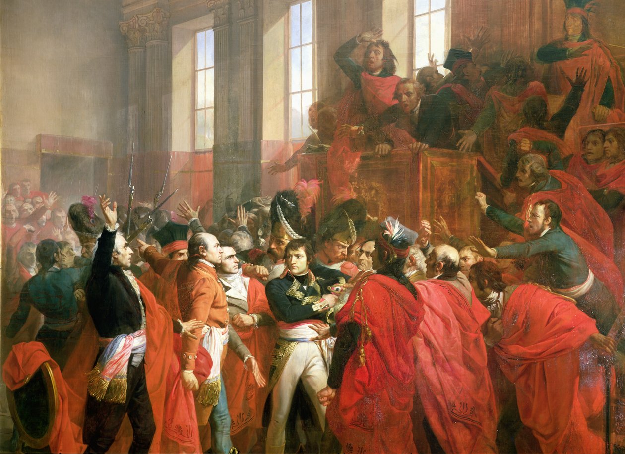 Bonaparte und der Rat der Fünfhundert in St. Cloud, 10. November 1799 (Detail) von Francois Bouchot
