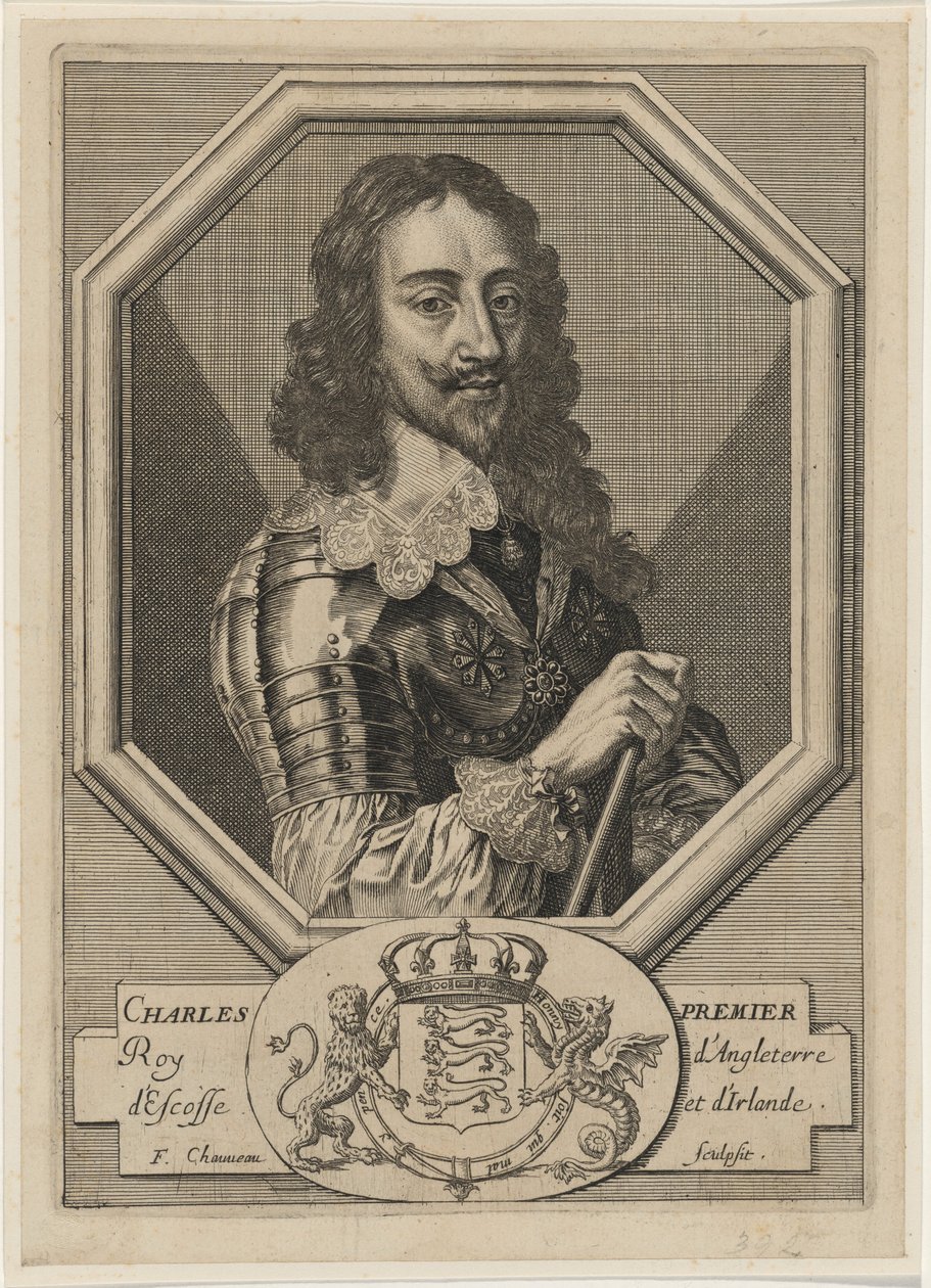 Karl I. in einem achteckigen Rahmen von Francois Chauveau