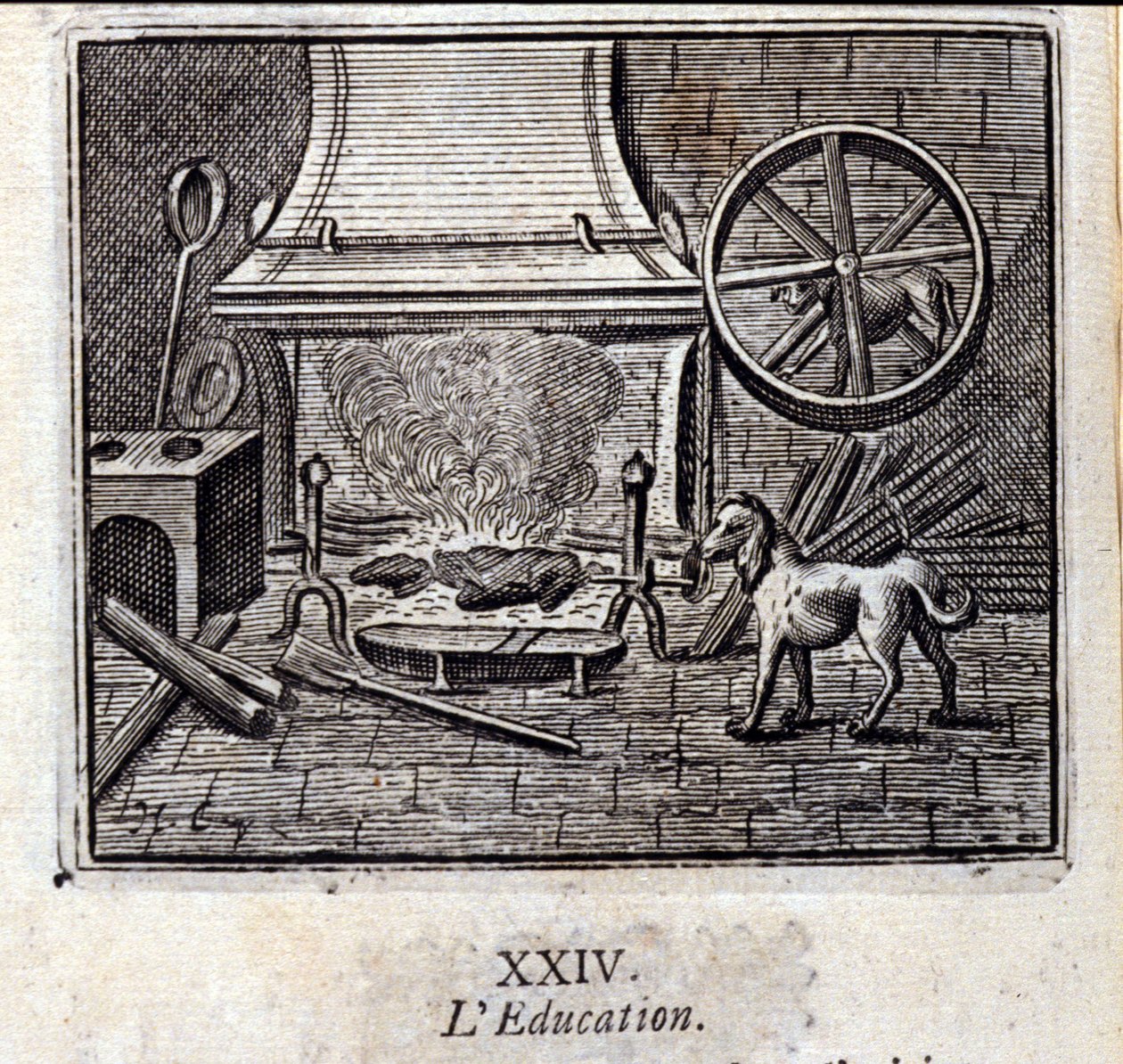 Erziehung. Fabeln von Jean de La Fontaine. Illustration von François Chauveau. Ausgabe von 1728. von Francois Chauveau