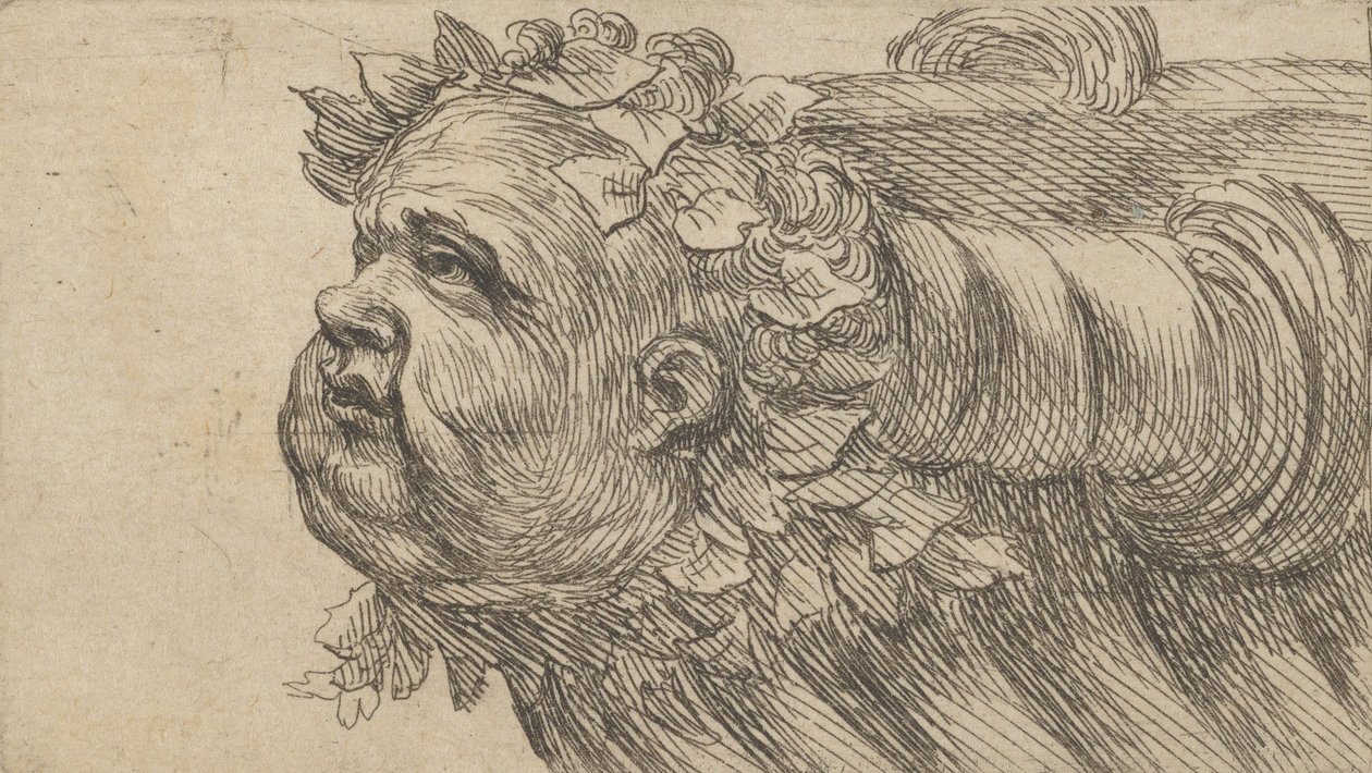 Kopf eines Kindes auf dem Bug eines Schiffes, aus Divers Masques, ca. 1635-45 von Francois Chauveau