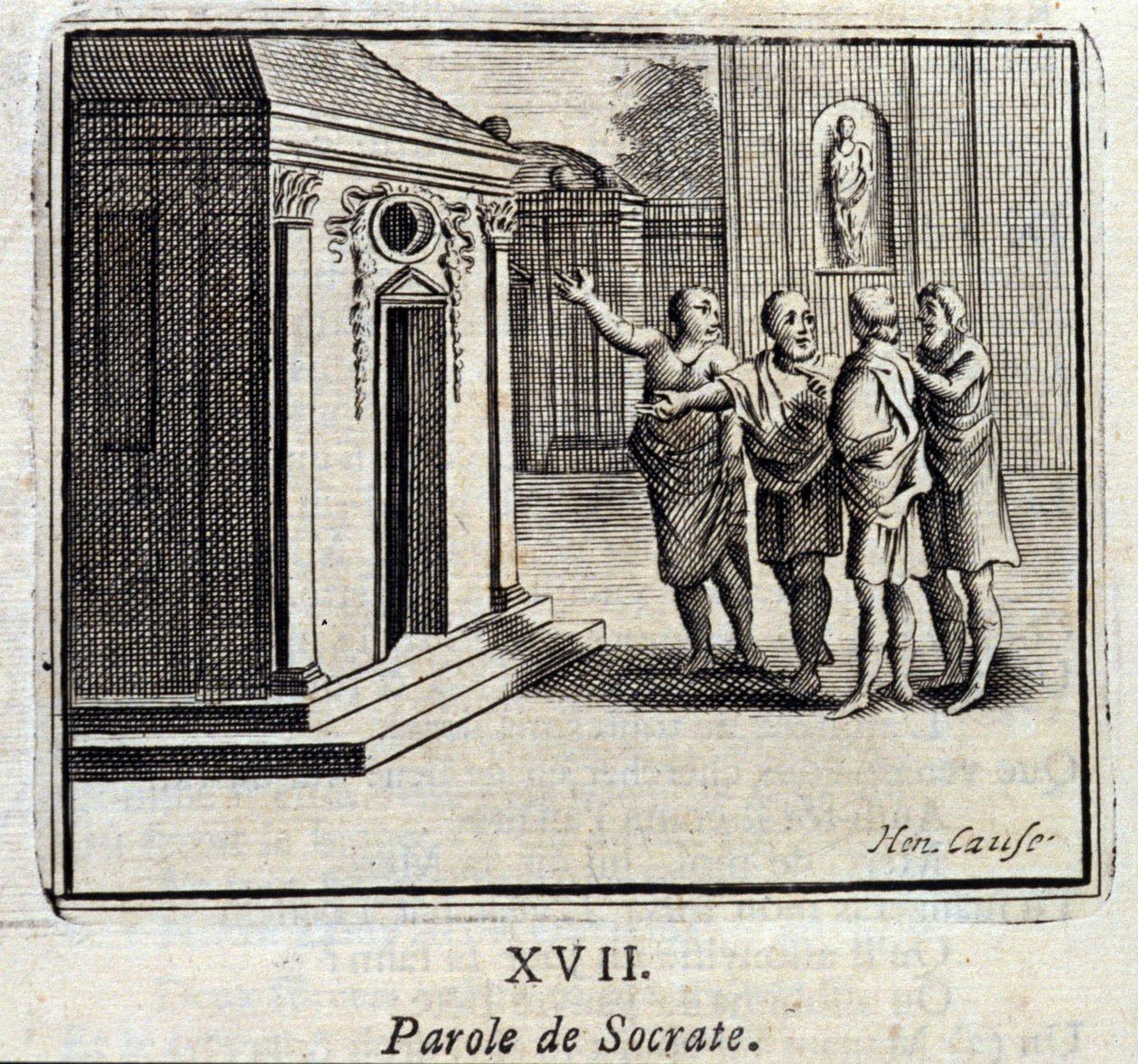 Das Wort des Sokrates. Fabeln von Jean de La Fontaine. Illustration von François Chauveau. Ausgabe von 1728. von Francois Chauveau