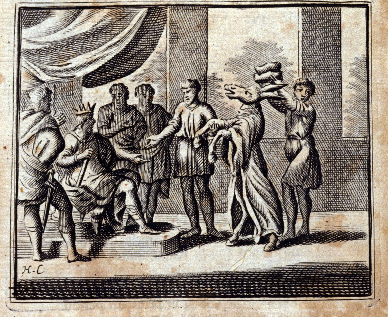 Der Scharlatan. Fabeln von Jean de La Fontaine (1621-95). Illustration von François Chauveau (1613-1676). Ausgabe von 1728 von Francois Chauveau