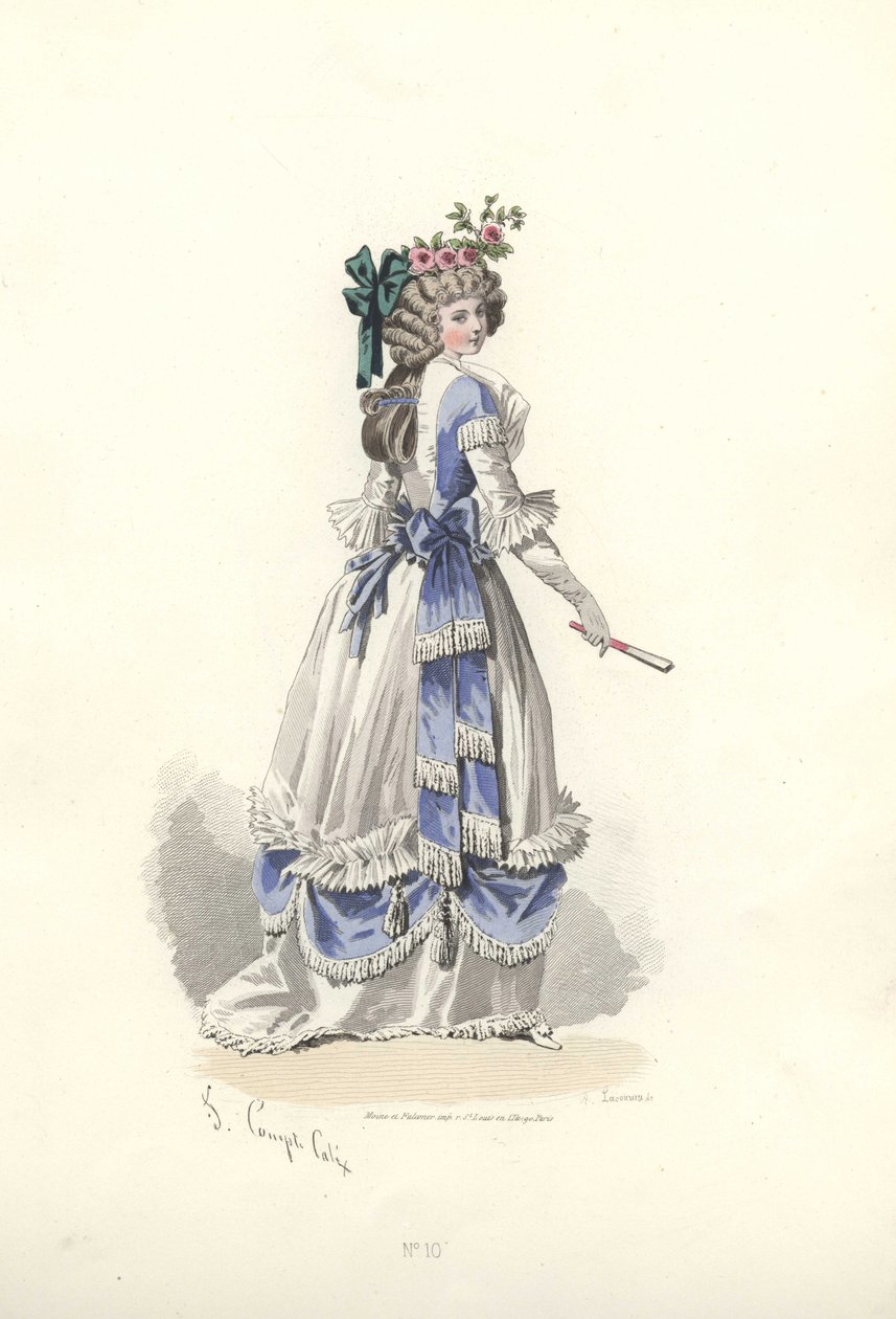 Frau im Kleid mit Bandrüschen, Ära von Marie Antoinette von Francois Claudius Compte Calix