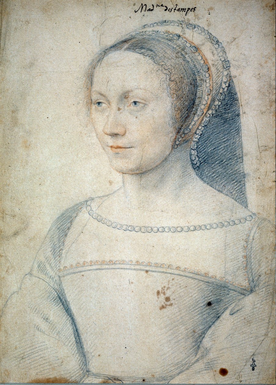 Porträt von Anne de Pisseleu, Ehefrau von Jean de Brush, Herzogin von Etampes (1508 - 1576) von François Clouet