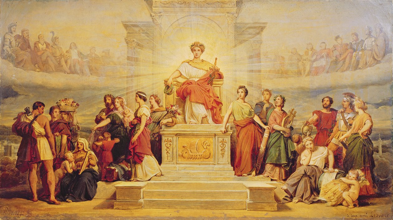 Allegorie der Stadt Paris, Studie für die Dekoration des Hotel de Ville, 1842 von Francois Edouard Picot