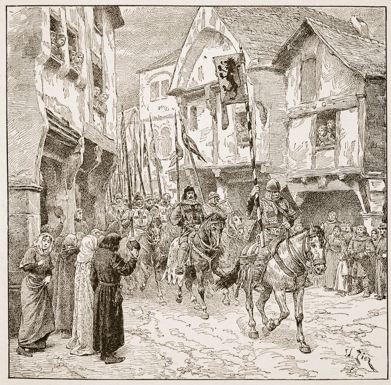 Abreise von Herzog Robert ins Heilige Land, Illustration aus 