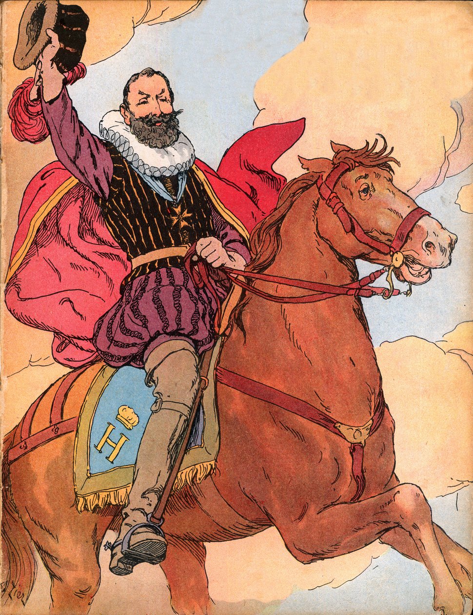 König Heinrich IV. (1553-1610) (König von Frankreich Henri IV.) Illustration von François Edouard Zier (1856-1924) in „Unsere nationalen Ruhmestaten“ 1920 von Francois Edouard Zier