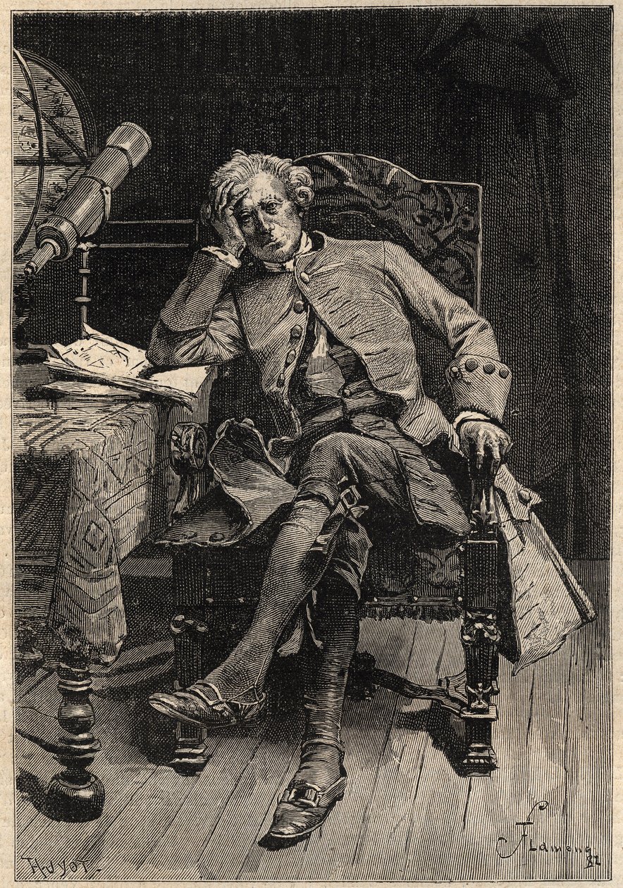 Guy Mannering - Illustration des 19. Jahrhunderts für Walter Scotts Roman „Guy Mannering oder Der Astrologe“ - Gravur nach Flameng von Francois Flameng