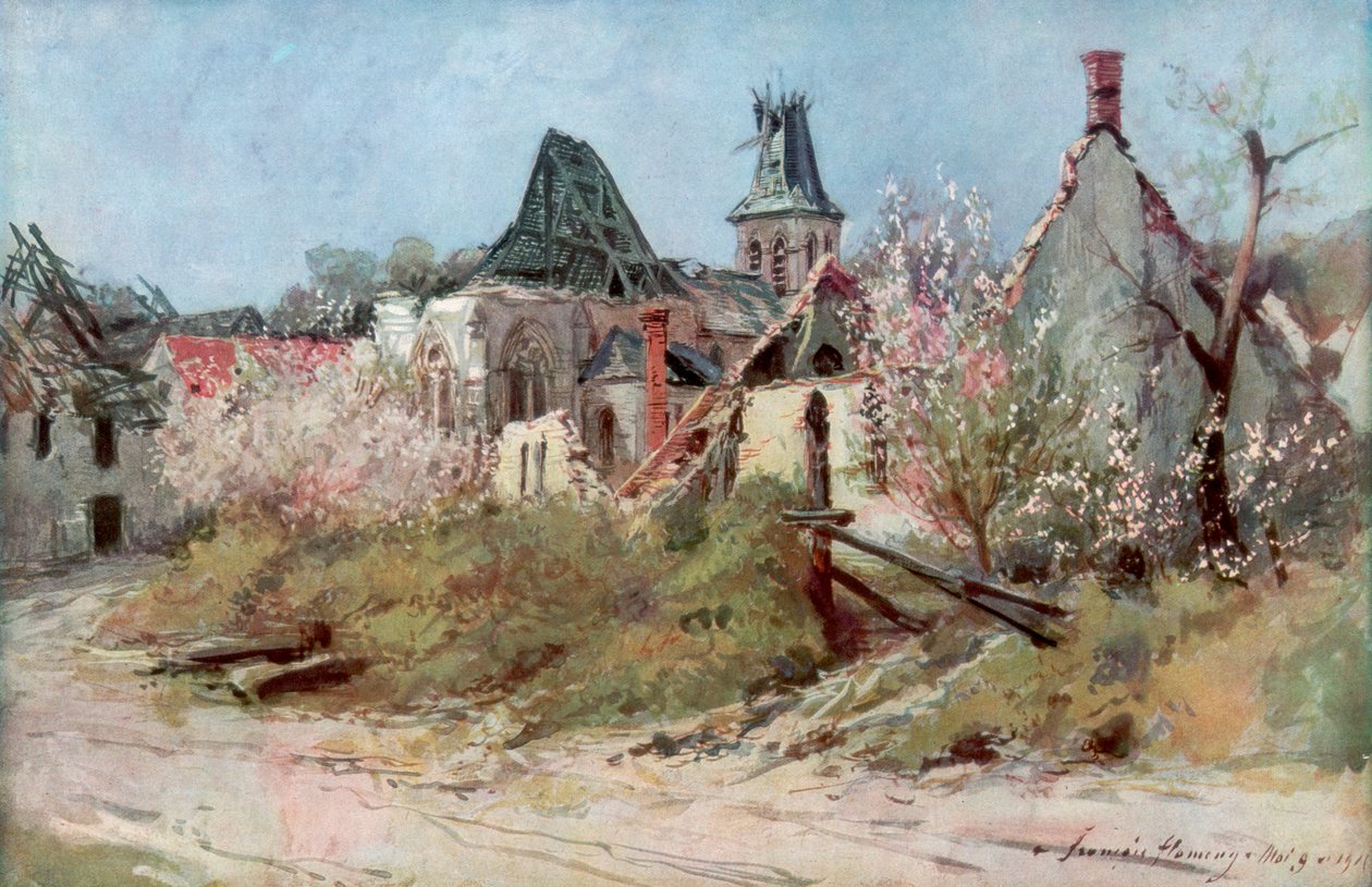 Im Dorf Craonnelle, 9. Mai 1917, 1917, 1926 von Francois Flameng