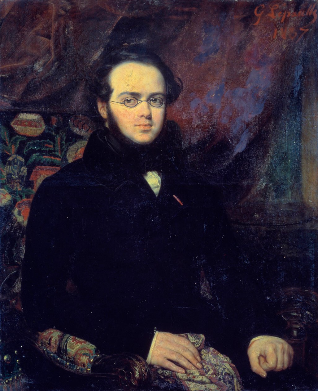 Porträt des französischen Komponisten Jacques Fromental Levy genannt Halevy (1799-1862) von Francois Gabriel Guillaume Lepaulle