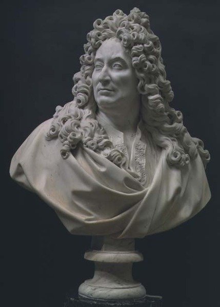 Porträtbüste von Nicolas Boileau (1636-1711) (Marmor) von Francois Girardon