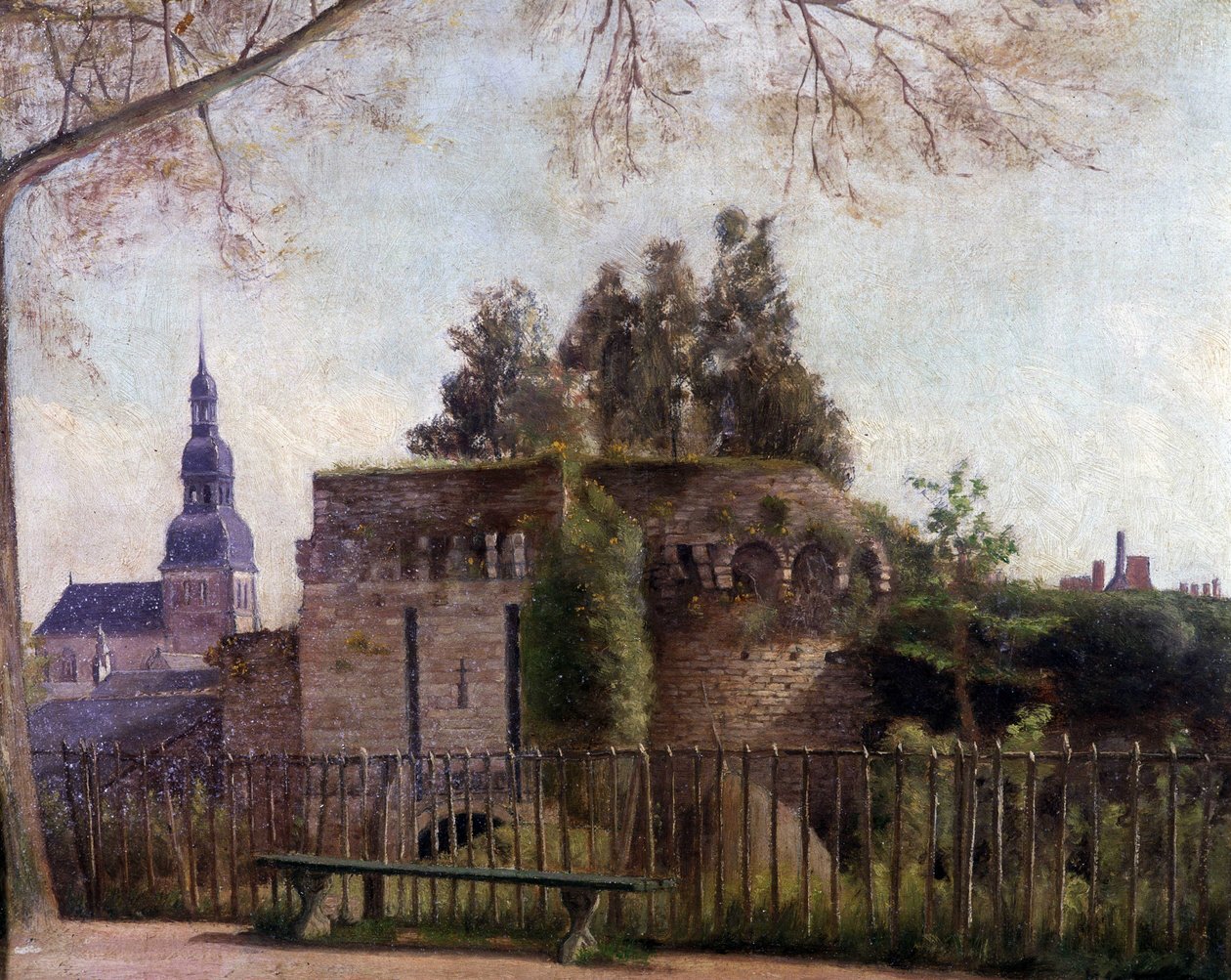 Die „großen Gräben“ des Tores von St. Malo in Dinan - von F. Gombeaux, Ende des 19. Jahrhunderts von Francois Gombeaux