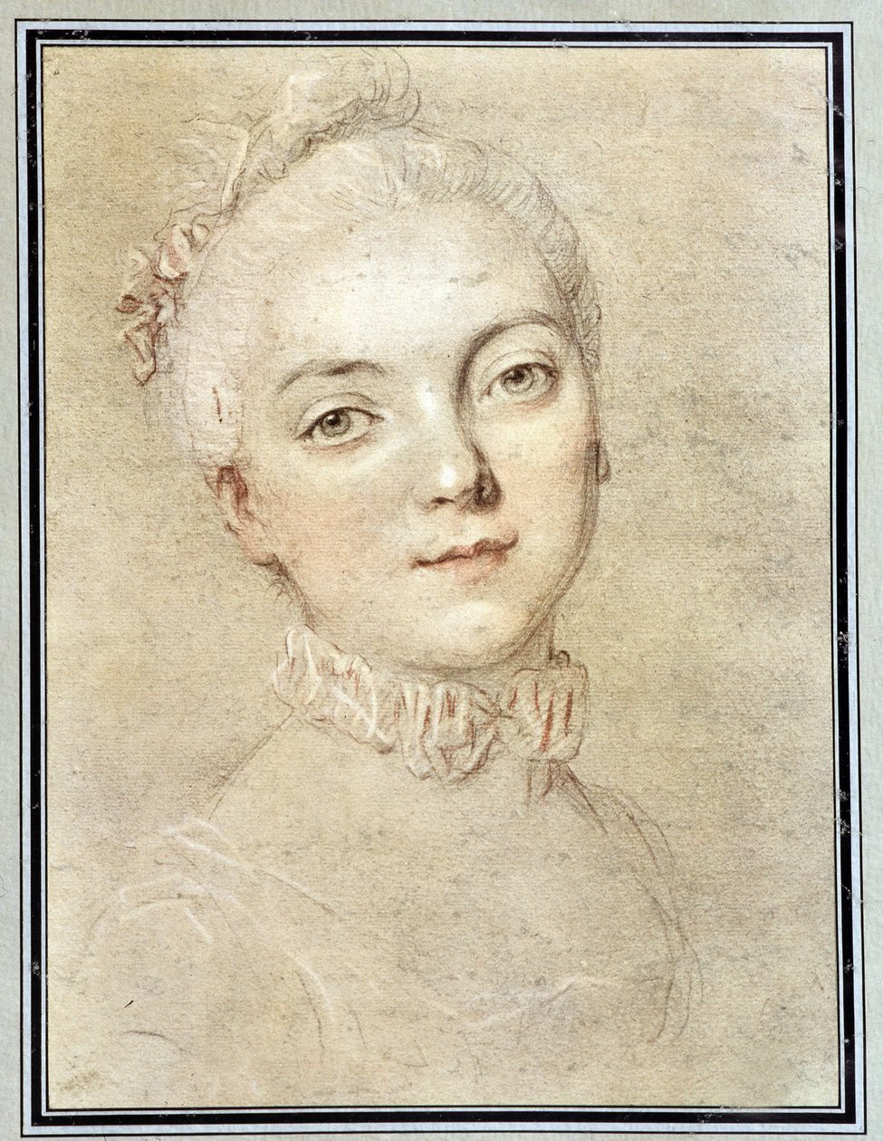 Porträt von Jeanne Becu, Gräfin (oder Madame) von Barry (1743-1793) - Zeichnung von François Drouais von Francois Hubert Drouais