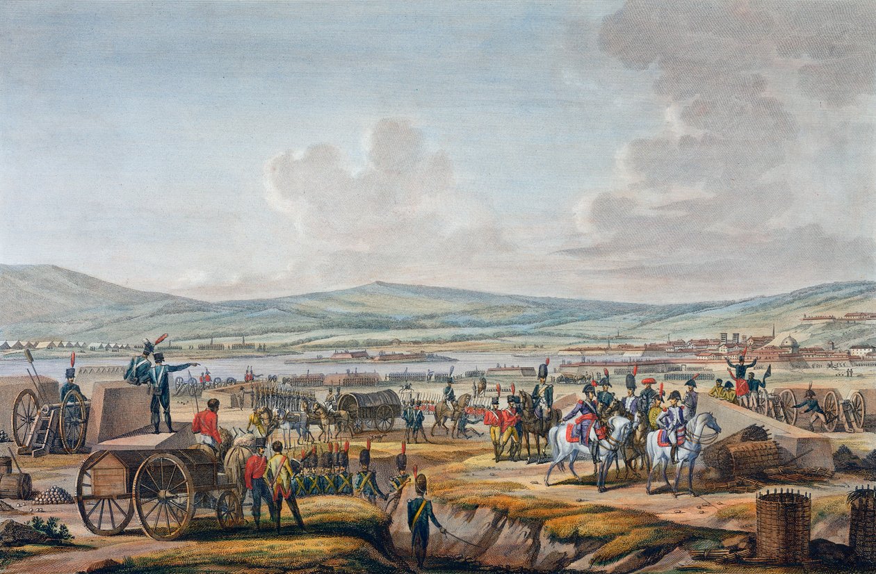 Napoleon besucht die Belagerungswerke in Danzig unter der Führung von Marschall Lefebvre, 9. Mai 1807 von Francois Jacques Dequevauviller