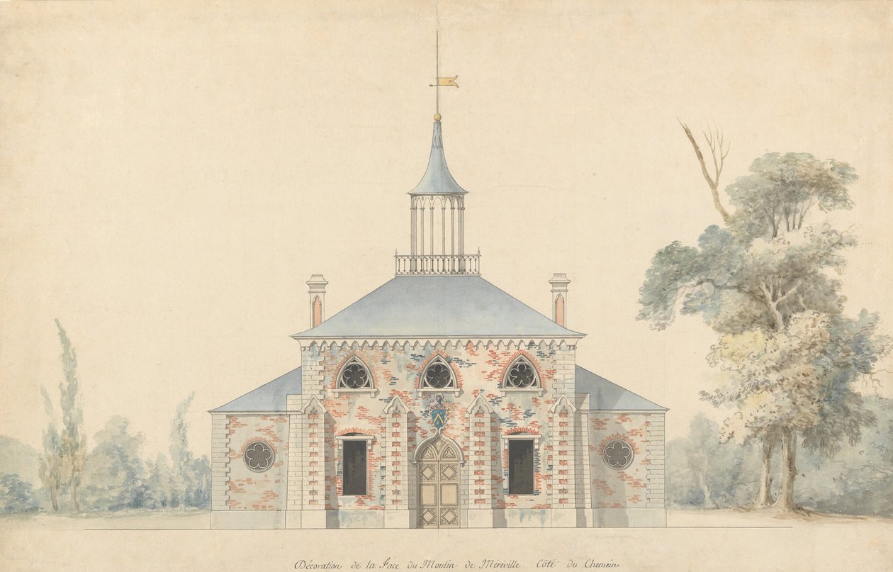 Erhebung für die geplante Mühle in Méréville von Francois Joseph Belanger