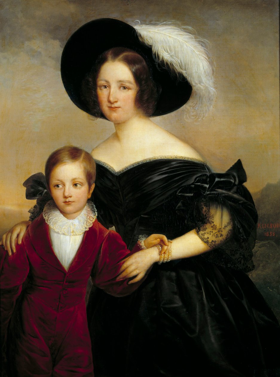 Porträt von Madame Aglae Blenart und ihrem Sohn von Francois Josephe Kinson