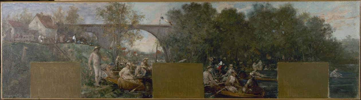 Skizze für das Rathaus von Nogent-sur-Marne: Bootsfahrer auf der Marne von Francois Lafon