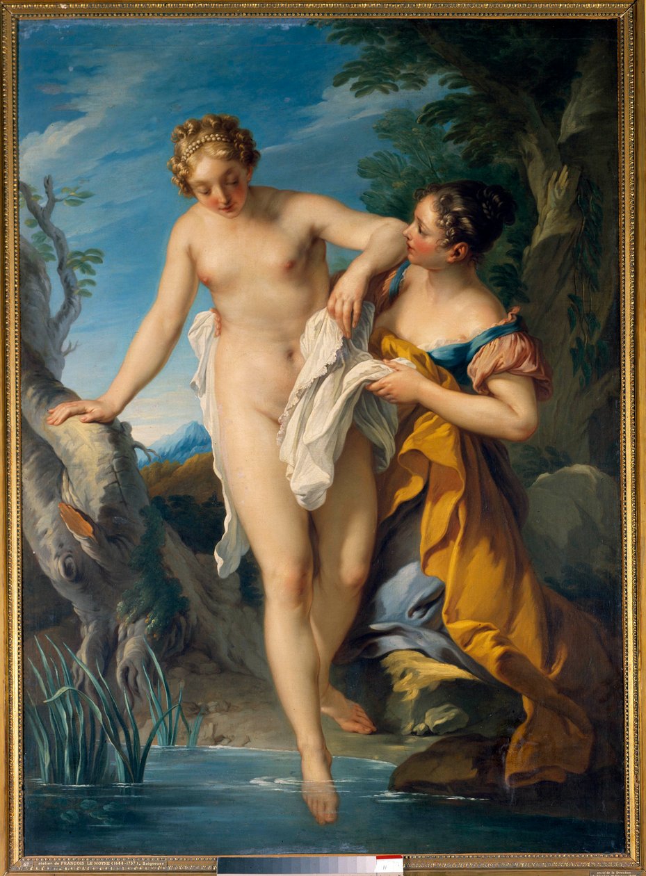 Eine Badende und ihre Begleiterin von François Lemoyne