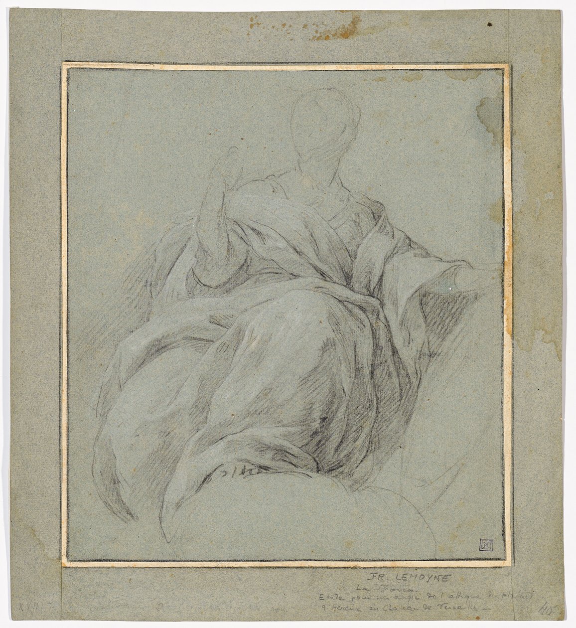Studie einer sitzenden drapierten Frau (Studie für die allegorische Figur „La Force“) von Francois Lemoyne