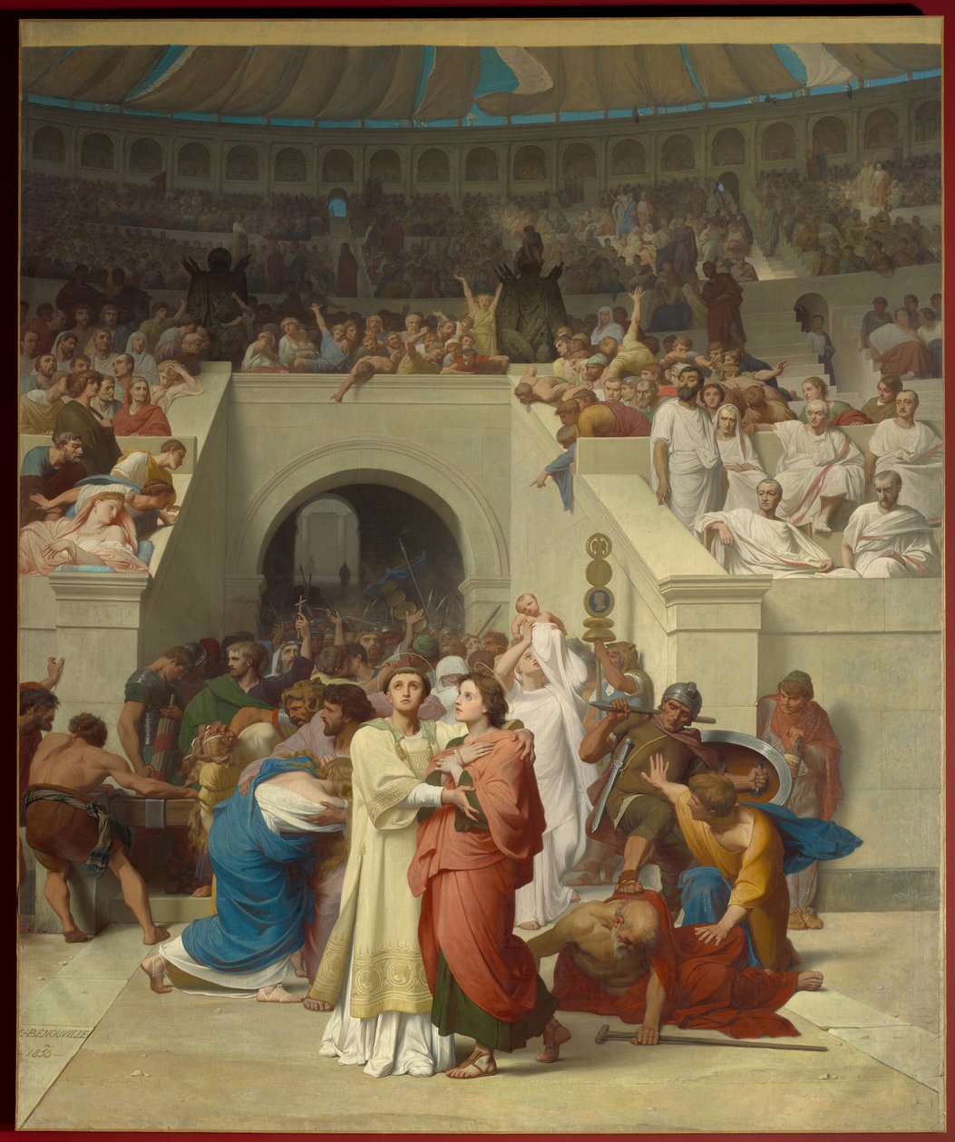 Die christlichen Märtyrer betreten das Amphitheater von Francois Leon Benouville