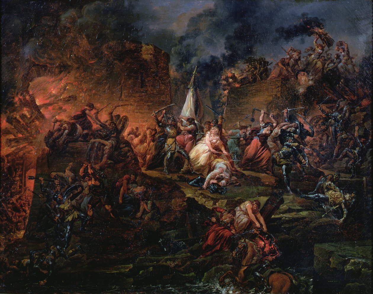 Jeanne Hachette verteidigt Beauvais im Jahr 1472 oder die Belagerung von Beauvais von Francois Louis Joseph Watteau