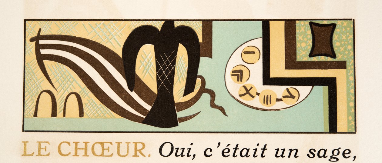 Grafische Illustration aus Prométhée Enchaîné von Aeschylus, veröffentlicht 1941 von Francois Louis Schmied