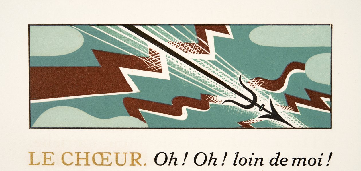 Grafische Illustration aus Prométhée Enchaîné von Aeschylus, veröffentlicht 1941 von Francois Louis Schmied