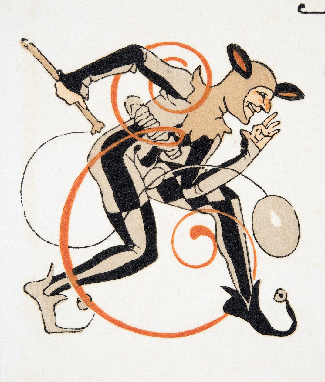 Buchstabe E aus Personages de Comedie, veröffentlicht 1922 von Francois Louis Schmied
