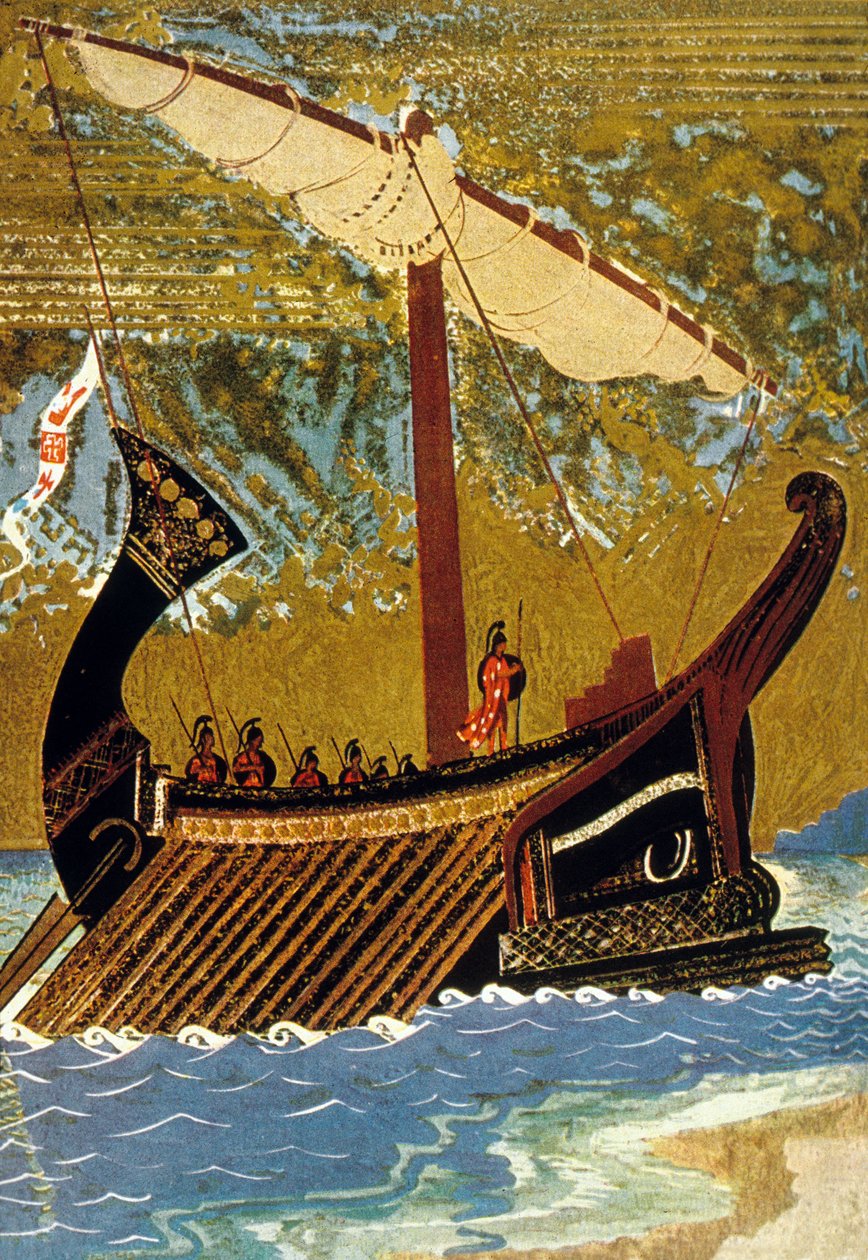 Die Odyssee von Homer: das Segelboot von Odysseus (Ulysses), 1930 von Francois Louis Schmied