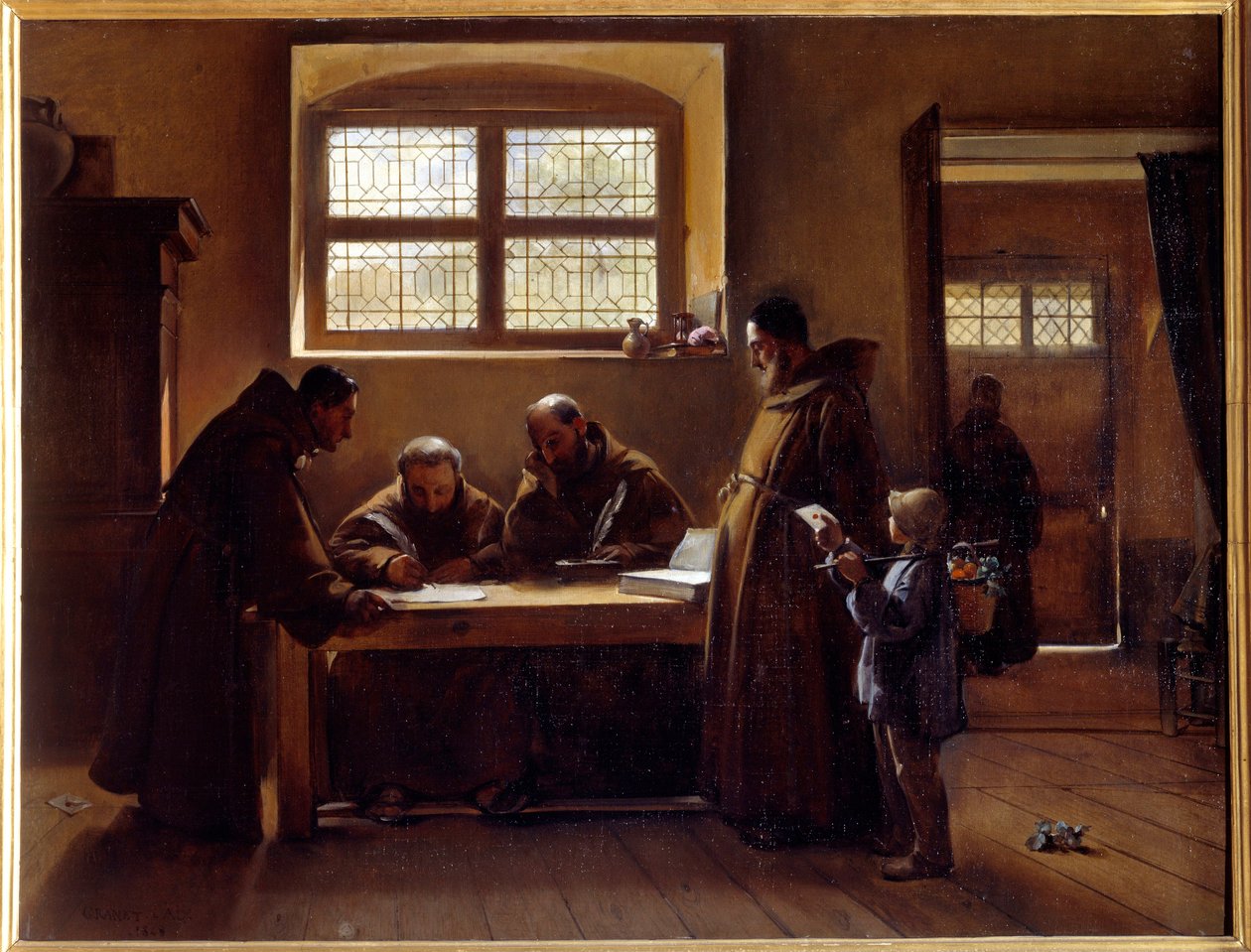Kapuziner überarbeiten ein Schriftstück von Francois Marius Granet