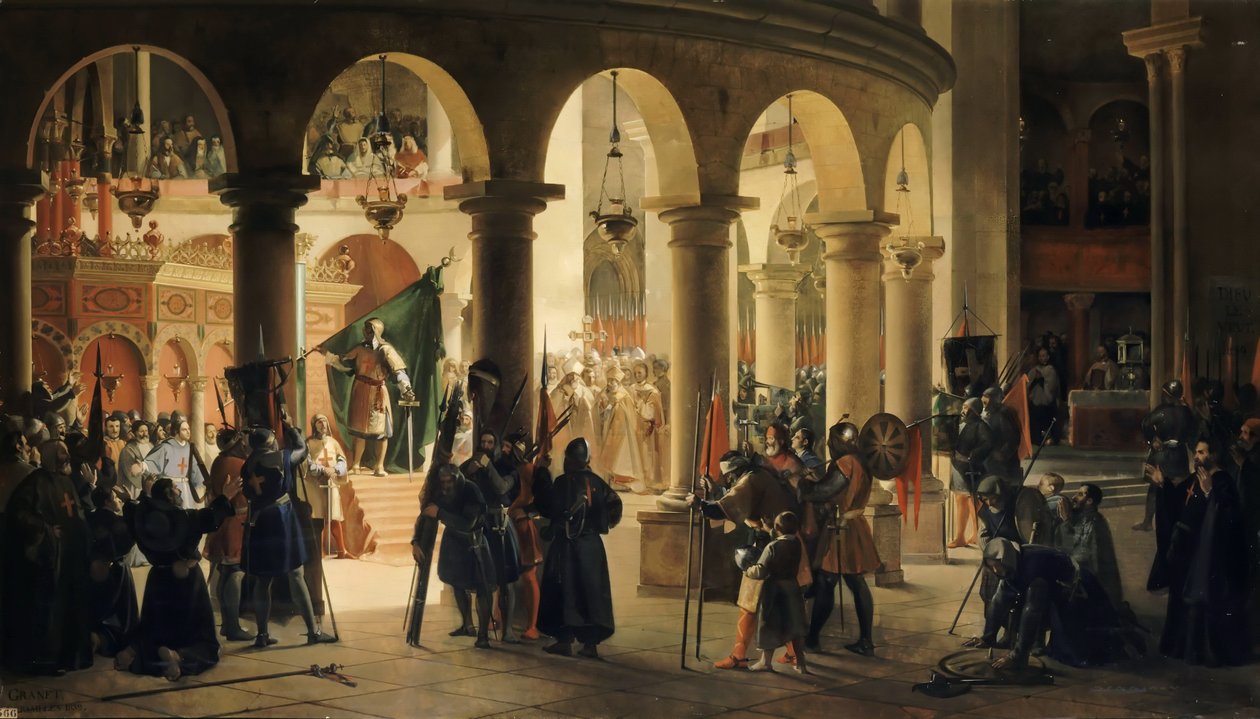 Godefroy de Bouillon legt in der Kirche des Heiligen Grabes die Trophäen von Askalon nieder von Francois Marius Granet