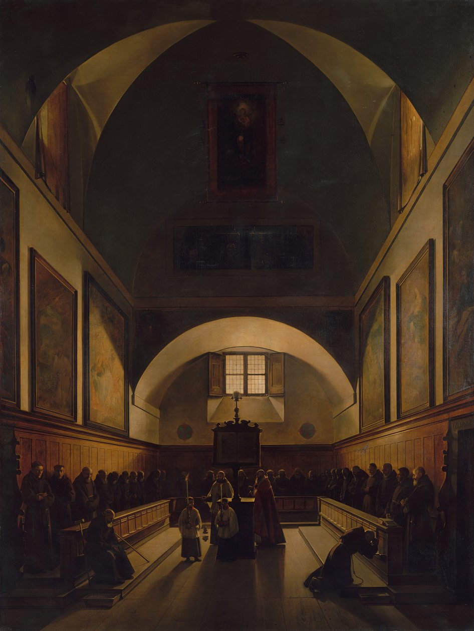 Der Chor der Kapuzinerkirche in Rom, 1814-15 von Francois Marius Granet