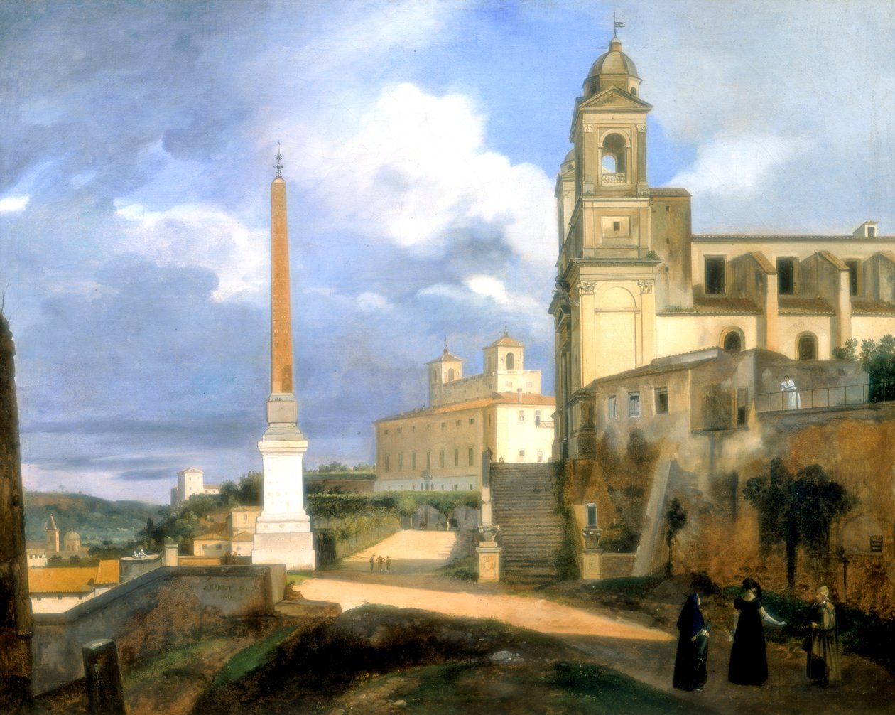 Die Dreifaltigkeit der Berge und die Villa der Medici, Rom, 1808 von Francois Marius Granet