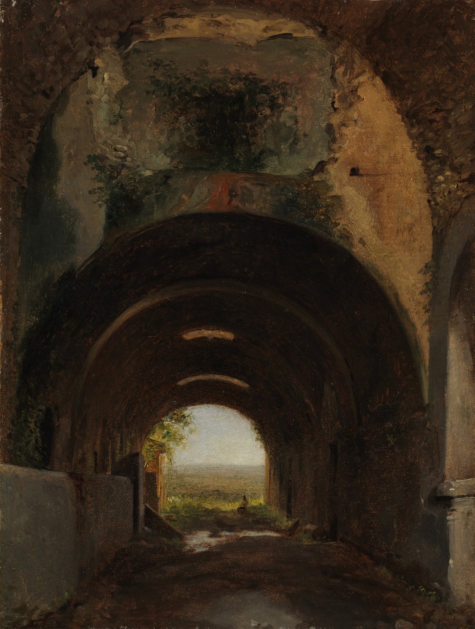 Ansicht der Ställe der Villa des Maecenas, Tivoli von Francois Marius Granet