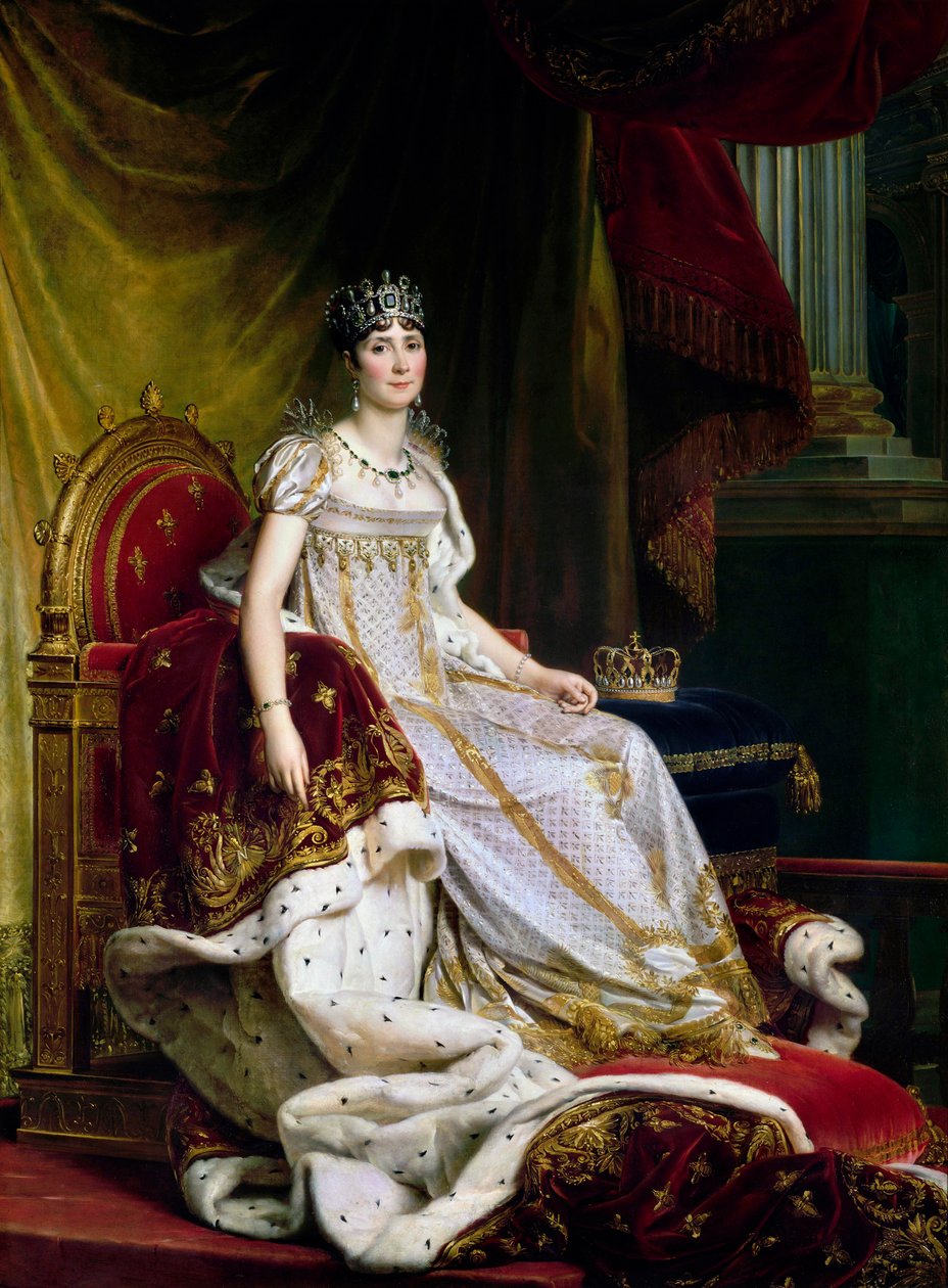 Joséphine de Beauharnais, die erste Frau von Napoléon Bonaparte 1763-1814 im Krönungskostüm, 1807-1808 von Francois Pascal Simon Gerard